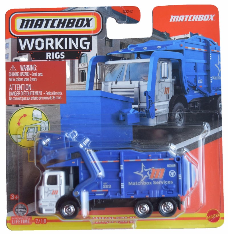 Matchbox Garbage King XL  Working Rigs 7/16 [White/Blue]
